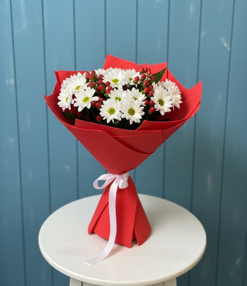 Букет цветов из: Хризантемы в Кинели Самарская область