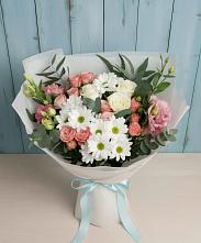 Букет цветов из:  Розы, Лизиантусы и Хризантемы #REPLACE_PRED# Кинели Самарская область