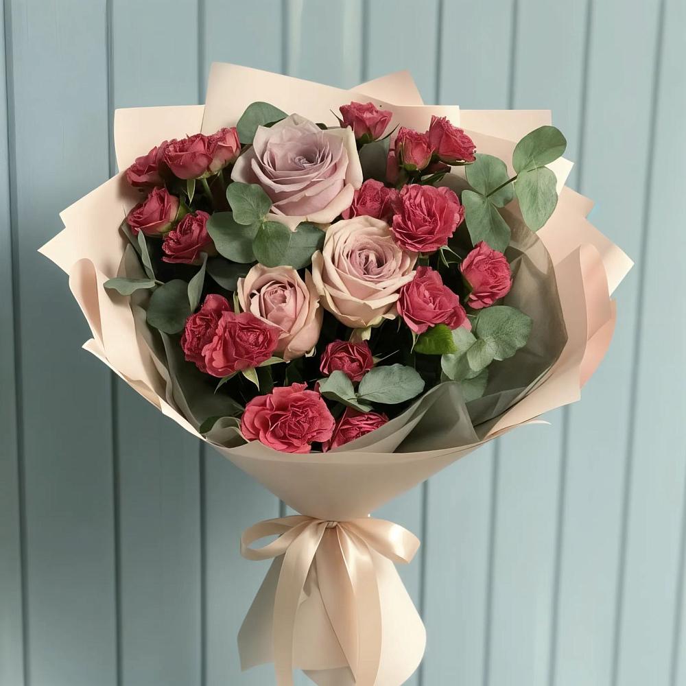 Букет цветов из: Гвоздики и Розы в Кинели Самарская область