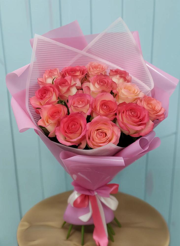 Букет 15 Розовых роз Равель в Кинели Самарская область