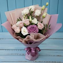 Букет цветов из:  Розы и Лизиантусы в Кинели Самарская область