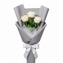 Букет 3 белые розы #REPLACE_PRED# Кинели Самарская область