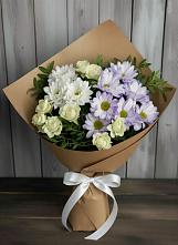 Букет цветов из:  Хризантемы и Розы в Кинели Самарская область