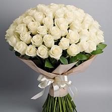 Букет 101 беля роза Белоснежка в Кинели Самарская область