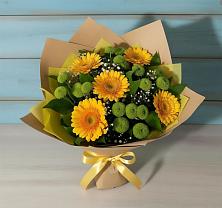 Букет цветов из:  Герберы и Хризантемы в Кинели Самарская область