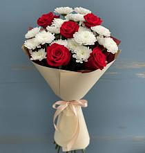 Букет цветов из:  Розы и Хризантемы в Кинели Самарская область
