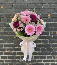 Букет цветов из:  Герберы и Хризантемы в Кинели Самарская область