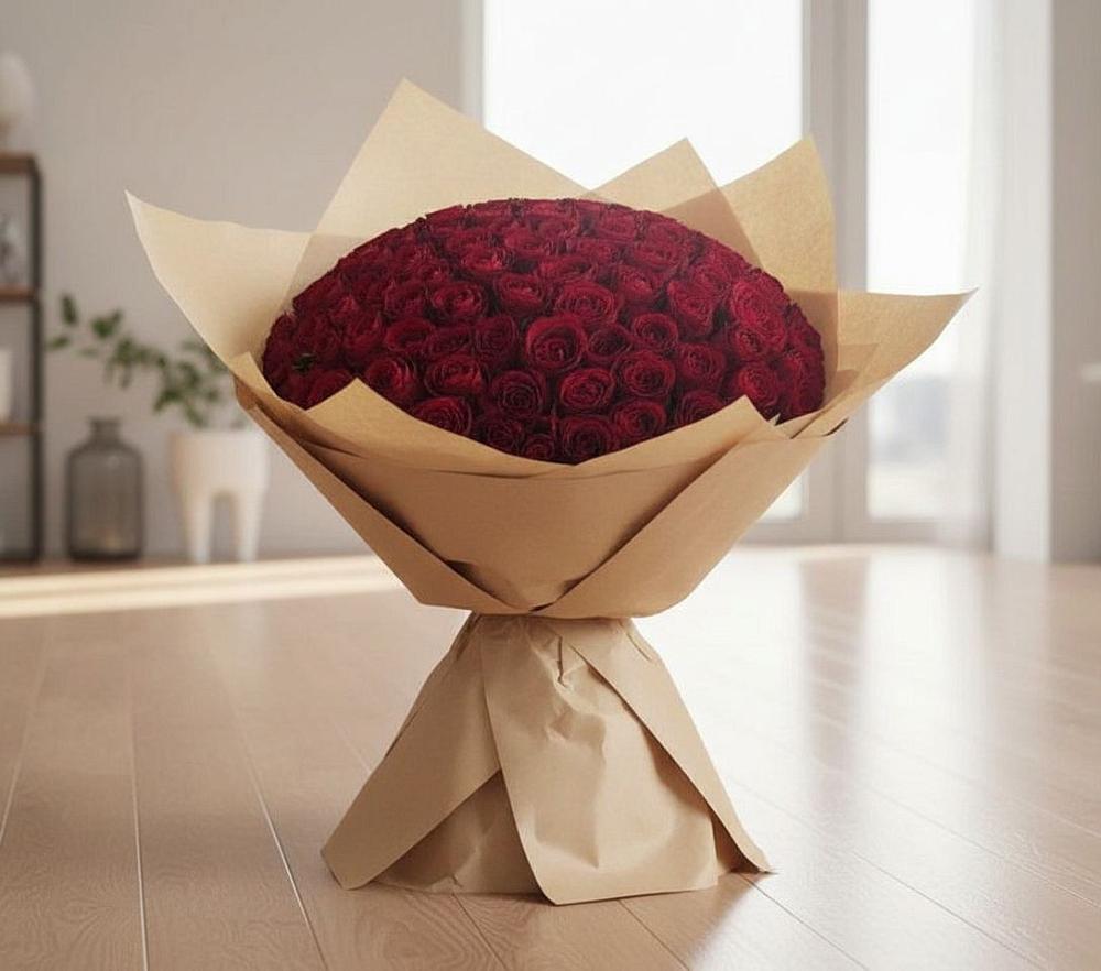Букет 101 Красная роза в Кинели Самарская область