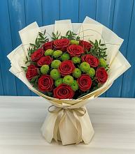 Букет цветов из:  Розы и Хризантемы в Кинели Самарская область