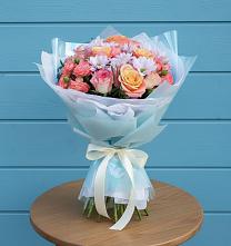 Букет цветов из:  Хризантемы и Розы в Кинели Самарская область